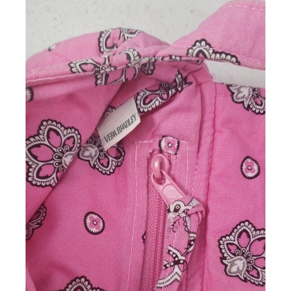 Vera Bradley Flamago Pink Small Flap Front Purse Shoulder Bag Cotton Quilted - Picture 7 of 16